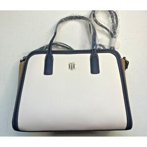 Tommy Hilfiger Liv II Convertible Satchel Color-Block Pebble PVC Leather NO TAG